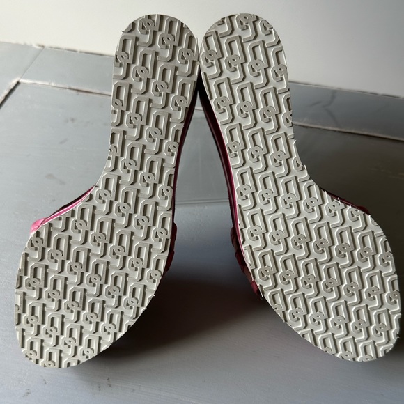 Dolce & Gabbana - Vintage Pink Canvas/Calf-Skin Leather Wedge Sandals - Picture 7 of 8